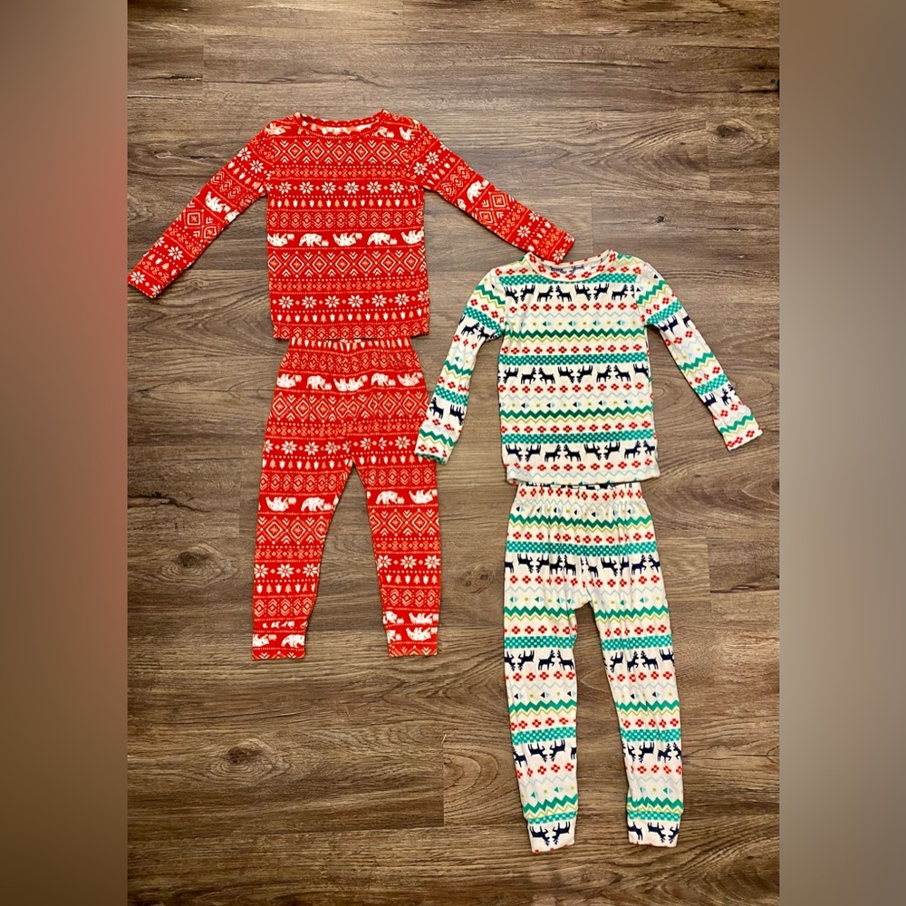 2 Pairs of Cat & Jack Snuggly Soft Pajamas Size 4T